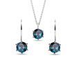 LONDON TOPAZ EARRING AND NECKLACE SET IN WHITE GOLD - GEMSTONE SETS - FINE JEWELRY