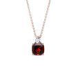 COLLIER EN OR ROSE AVEC GRENAT ET DIAMANT - COLLIERS AVEC GRENAT - COLLIERS