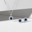 SAPPHIRE JEWELRY SET IN WHITE GOLD - JEWELRY SETS - FINE JEWELRY