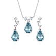 SWISS TOPAZ AND DIAMOND JEWELLERY SET IN WHITE GOLD - JEWELLERY SETS - FINE JEWELLERY