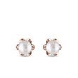 PEARL FLOWER STUD EARRINGS IN ROSE GOLD - PEARL EARRINGS - PEARL JEWELRY