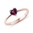 BAGUE EN OR ROSE ET CŒUR EN RHODOLITE - BAGUES AVEC GEMMES - BAGUES