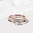 ENSEMBLE DE BAGUES DE FIANÇAILLES EN OR ROSE - BAGUE DE FIANÇAILLES ET ALLIANCE ASSORTIES - BAGUES DE FIANÇAILLES