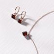 GARNET AND DIAMOND EARRINGS MADE OF ROSE GOLD - GARNET EARRINGS - EARRINGS