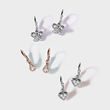 BOUCLES D'OREILLES PAPILLONS POUR ENFANTS EN OR BLANC AVEC DIAMANTS - BOUCLES D'OREILLES POUR ENFANTS - BOUCLES D'OREILLES