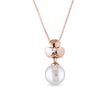 PENDENTIF FLEUR EN OR ROSE ET PERLE - PENDENTIFS EN PERLES - PERLES