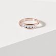 BAGUE EN OR ROSE AVEC CINQ DIAMANTS - ALLIANCES DE MARIAGE FEMMES - ALLIANCES DE MARIAGE