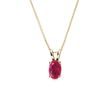 Oval ruby necklace in 14K yellow gold