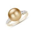 BAGUE EN OR JAUNE, PERLE DU PACIFIQUE SUD ET DIAMANTS - BAGUES EN PERLES - PERLES