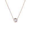 ELEGANTNÝ PRÍVESOK Z RUŽOVÉHO ZLATA S DIAMANTOM - NÁHRDELNÍKY S DIAMANTMI - NÁHRDELNÍKY