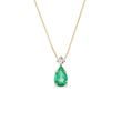 EMERALD AND DIAMOND NECKLACE IN YELLOW GOLD - EMERALD NECKLACES - NECKLACES