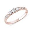 DIAMOND TRIAD RING IN ROSE GOLD - DIAMOND ENGAGEMENT RINGS - ENGAGEMENT RINGS