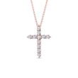 DIAMOND CROSS IN ROSE GOLD - DIAMOND NECKLACES - NECKLACES