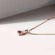 Turmalínový náhrdelník z růžového 14k zlata s diamantem