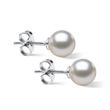 BOUCLES D'OREILLES D'OR BLANC AVEC PERLES AKOYA - BOUCLES D'OREILLES EN PERLES - PERLES