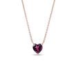 COLLIER CŒUR AVEC RHODOLITE EN OR ROSE - COLLIERS AVEC GEMMES - COLLIERS