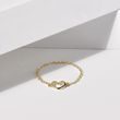 HEART-SHAPED PENDANT CHAIN RING IN YELLOW GOLD - YELLOW GOLD RINGS - RINGS