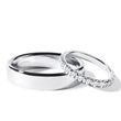 ETERNITY AND SHINY FINISH WHITE GOLD WEDDING RING SET - WHITE GOLD WEDDING SETS - WEDDING RINGS