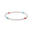 PEARL BRACELET WITH TURQUOISE AND CORAL - PEARL BRACELETS - PEARL JEWELLERY