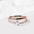 ENGAGEMENT SET WITH BRILLIANTS IN ROSE GOLD - ENGAGEMENT AND WEDDING MATCHING SETS - ENGAGEMENT RINGS