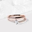 ENGAGEMENT SET WITH BRILLIANTS IN ROSE GOLD - ENGAGEMENT AND BRIDAL RING SETS - ENGAGEMENT RINGS