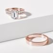 HIS AND HERS ETERNITY AND SHINY FINISH ROSE GOLD WEDDING RING SET - ROSE GOLD WEDDING SETS - WEDDING RINGS