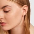 Emerald cut moissanite stud earrings in rose gold