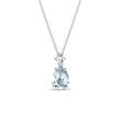 EINE HALSKETTE MIT AQUAMARIN UND DIAMANT IN WEISSGOLD - KETTEN MIT AQUAMARIN - KETTEN