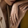 FRESHWATER PEARL RING WITH DIAMONDS IN GOLD - PEARL RINGS - PEARL JEWELRY