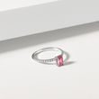 EMERALD TOURMALINE AND DIAMOND RING IN WHITE GOLD - TOURMALINE RINGS - RINGS