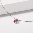 RUBY NECKLACE AND BRILLIANT IN WHITE GOLD - RUBY NECKLACES - NECKLACES