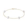KETTENARMBAND MIT 4 SÜSSWASSERPERLEN IN GELBGOLD - PERLEN ARMBÄNDER - PERLEN