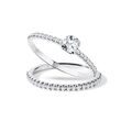 JEU D'ANNEAUX DE MARIAGE EN OR BLANC - BAGUE DE FIANÇAILLES ET ALLIANCE ASSORTIES - BAGUES DE FIANÇAILLES