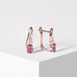 BOUCLES D'OREILLES EN OR ROSE AVEC DIAMANTS ET TOURMALINES - BOUCLES D'OREILLES EN TOURMALINE - BOUCLES D'OREILLES