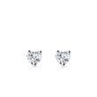 BOUCLES D'OREILLES EN OR BLANC AVEC DIAMANT CŒUR - PUCES D'OREILLES EN DIAMANT - BOUCLES D'OREILLES