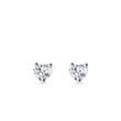 DIAMOND HEART WHITE GOLD EARRINGS - DIAMOND STUD EARRINGS - EARRINGS