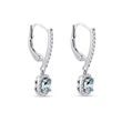 AQUAMARINE AND DIAMOND EARRINGS IN WHITE GOLD - AQUAMARINE EARRINGS - EARRINGS