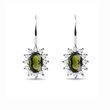 EARRINGS WITH DIAMONDS AND MOLDAVITE IN WHITE GOLD - MOLDAVITE EARRINGS - EARRINGS