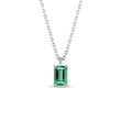 RECTANGLE EMERALD NECKLACE IN WHITE GOLD - EMERALD NECKLACES - NECKLACES