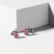 BOUCLES D'OREILLES EN OR AVEC TOURMALINES ET DIAMANTS - BOUCLES D'OREILLES EN TOURMALINE - BOUCLES D'OREILLES