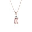 MORGANITE AND DIAMOND NECKLACE IN ROSE GOLD - MORGANITE NECKLACES - NECKLACES