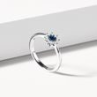 SAPPHIRE AND DIAMOND RING IN WHITE GOLD - SAPPHIRE RINGS - 