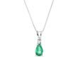 EMERALD AND DIAMOND NECKLACE IN WHITE GOLD - EMERALD NECKLACES - NECKLACES