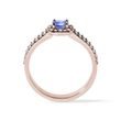 Luxusní diamantový prsten s tanzanitem v růžovém zlatě