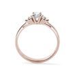 ELEGANT ROSE GOLD RING DECORATED WITH WHITE DIAMONDS - DIAMOND ENGAGEMENT RINGS - ENGAGEMENT RINGS