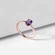 OVAL AMETHYST ROSE GOLD RING - AMETHYST RINGS - RINGS