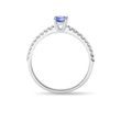 ENGAGEMENT RING IN WHITE GOLD WITH TANZANITE AND DIAMONDS - TANZANITE RINGS - RINGS