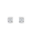 ASSCHER DIAMOND STUDS IN 14K WHITE GOLD - DIAMOND STUD EARRINGS - EARRINGS