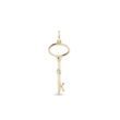 YELLOW GOLD DIAMOND KEY PENDANT - PENDANTS - NECKLACES