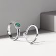 LUXURY EMERALD AND DIAMOND RING IN WHITE GOLD - EMERALD RINGS - RINGS